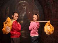 Naomi Stewart and Megan McLaughlin head off down the drain with their fishing nets to scoop up some of the inappropriate items lurking down our sewers. | NI Water News